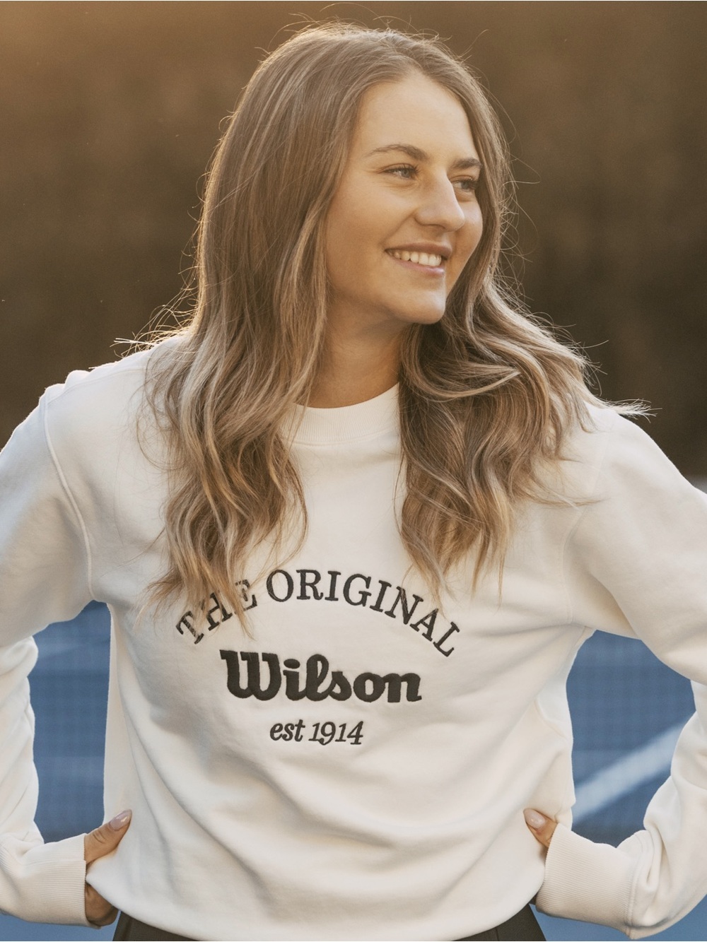 Wilson Cream Sweatshirt with Navy Archive Logo